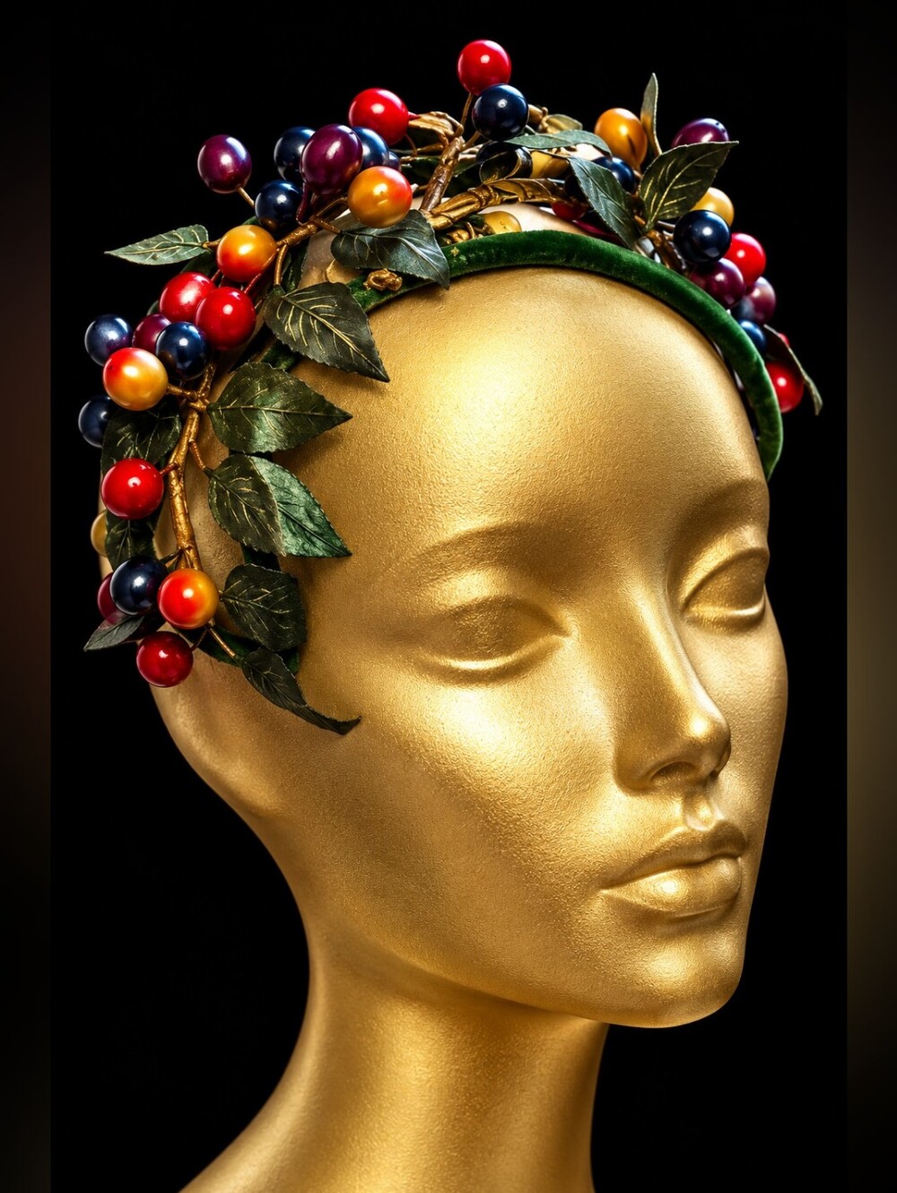 Vintage 1950s Hatnip by Ruth Kamke Berry & Leaf Headband Handcrafted Millinery